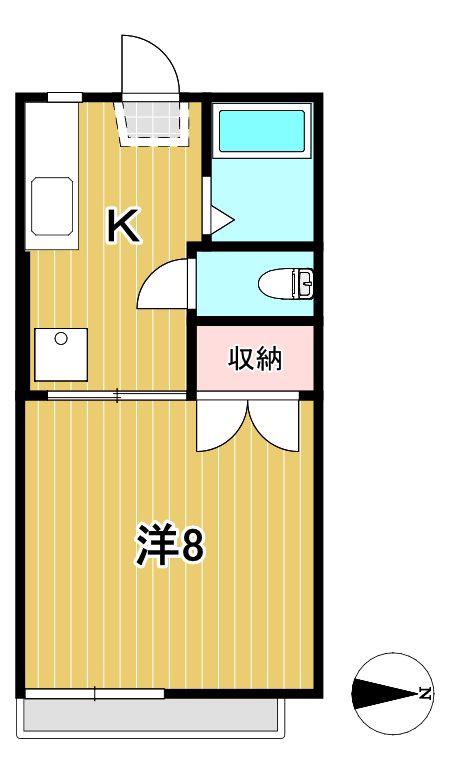 ハイツニューライフ(1K/2階)の間取り写真