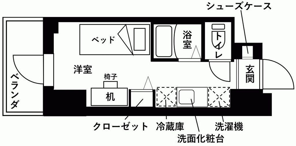 ライジングメゾン新小岩(ワンルーム/9階)の間取り写真