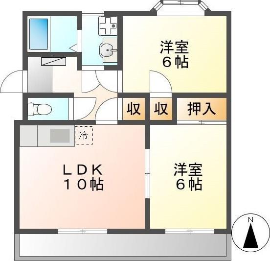サクセス II(2LDK/2階)の間取り写真