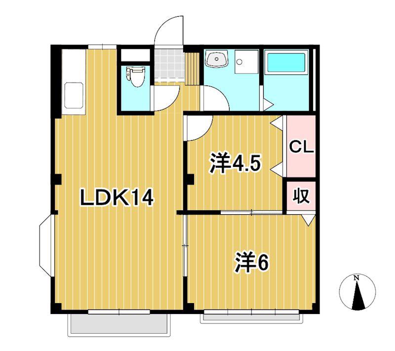 エルディム石崎III(2LDK/1階)の間取り写真
