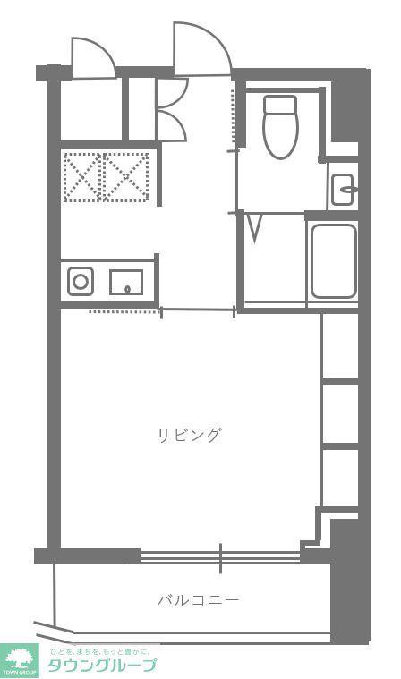 東通レジデンス芝(1K/6階)の間取り写真