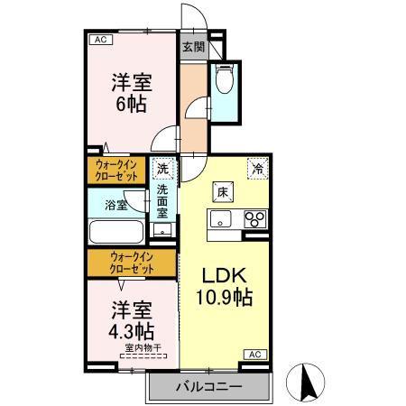 サンマールG(2LDK/1階)の間取り写真