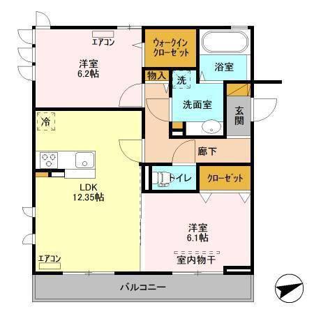 エミネンス(2LDK/2階)の間取り写真