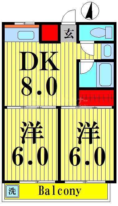 キャッスルハイム(2DK/3階)の間取り写真