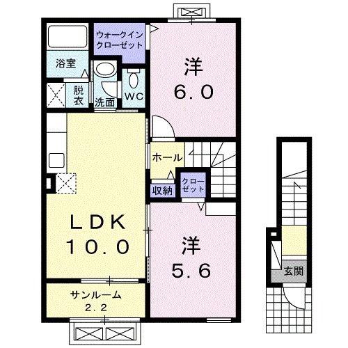 BOX32 III(2LDK/2階)の間取り写真