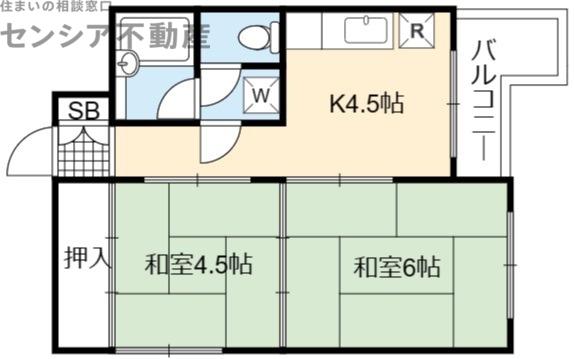 メゾン関目(2K/2階)の間取り写真