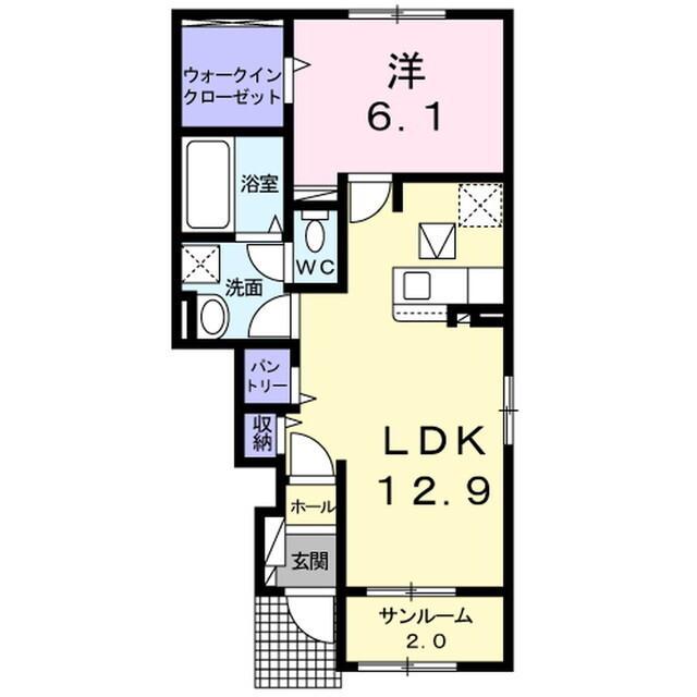 マルティーサーナ西軽井沢A(1LDK/1階)の間取り写真