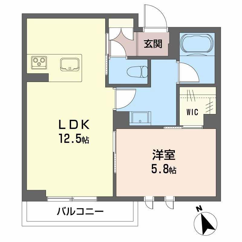 ネオブランコート(1LDK/2階)の間取り写真