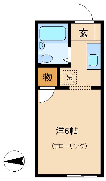 スカイハイツ(ワンルーム/1階)の間取り写真