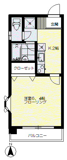 クレドール早稲田(1K/7階)の間取り写真