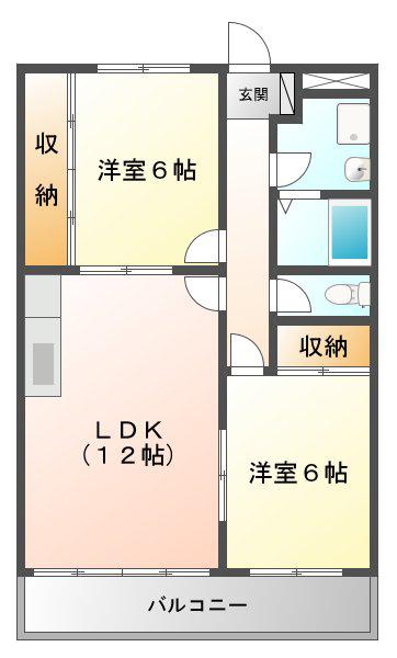 パレスピュアII(2LDK/3階)の間取り写真