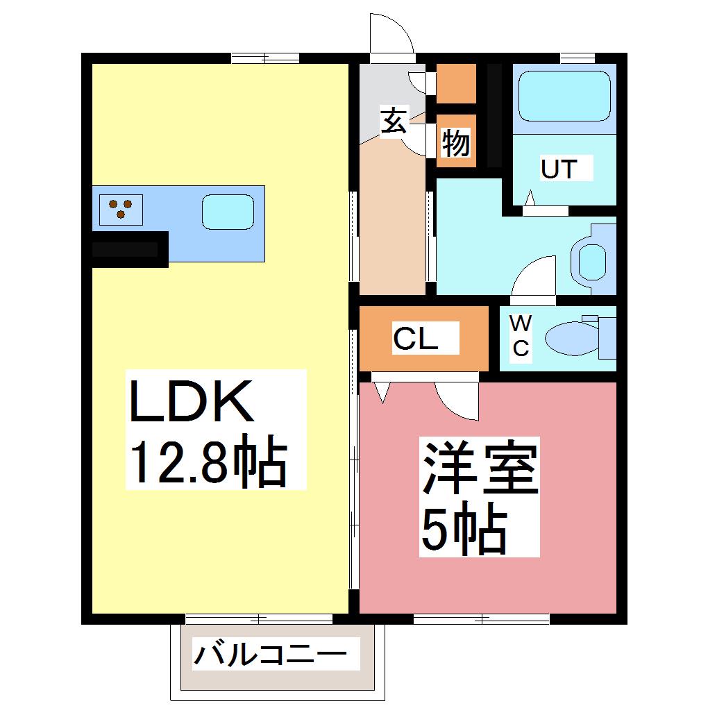 CONFAR GUCCI B(1LDK/1階)の間取り写真
