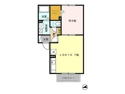 ウィルモア世安(1LDK/1階)の間取り写真