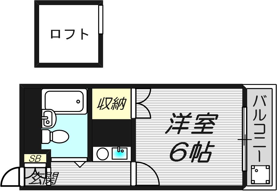 フォレスト泉(1K/1階)の間取り写真