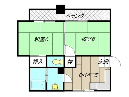 MDIマンション苅田駅前(2DK/5階)の間取り写真