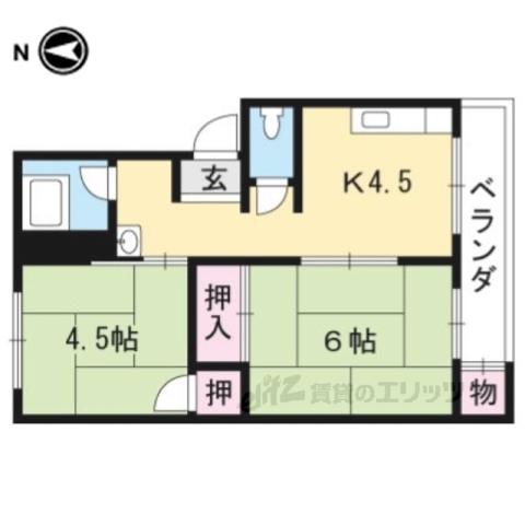 豊栄マンション(2DK/1階)の間取り写真
