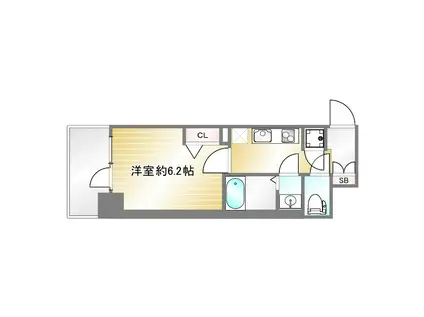 アドバンス神戸セラフィム(1K/5階)の間取り写真