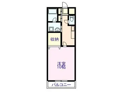 エテルナ武井A(1K/2階)の間取り写真