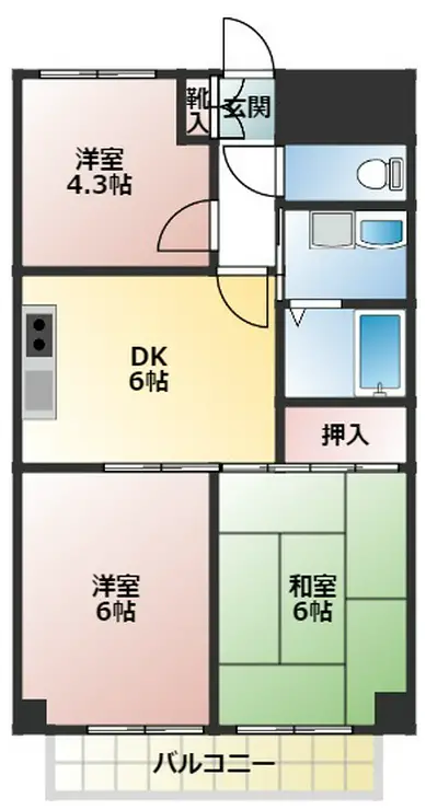 グリーンハイム是政 2階階 間取り