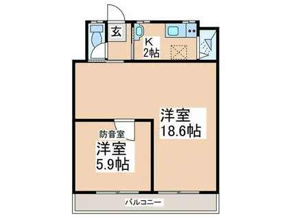 谷本ビル(2K/2階)の間取り写真
