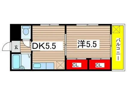 ファイブスター武庫之荘(1DK/3階)の間取り写真