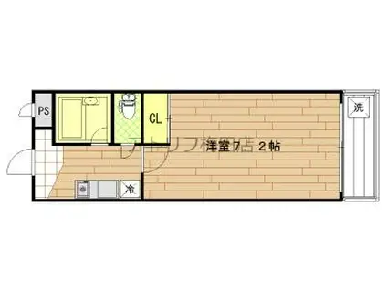 サンライン富田丘(1K/6階)の間取り写真