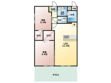 RISECASA(2LDK/3階)の間取り写真