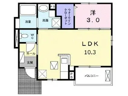 プティ・パキータ(1LDK/1階)の間取り写真