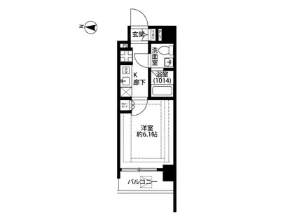 プレール・ドゥーク南品川(1K/5階)の間取り写真