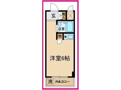 セザールプラザ府中(ワンルーム/4階)の間取り写真