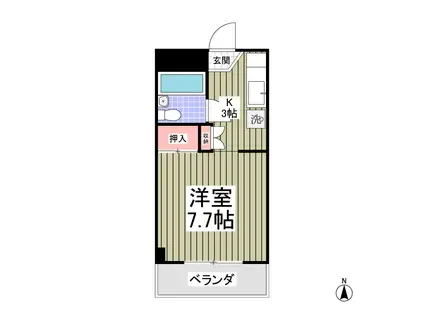 エスペランサ喜沢 喜沢 1Kルーム(1K/6階)の間取り写真