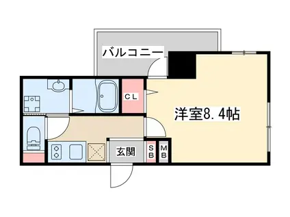ディームス新大阪(1K/3階)の間取り写真