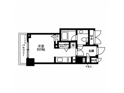レジディア恵比寿III(ワンルーム/3階)の間取り写真