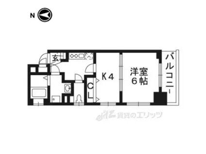 エステムプラザ京都ステーションレジデン(1DK/3階)の間取り写真