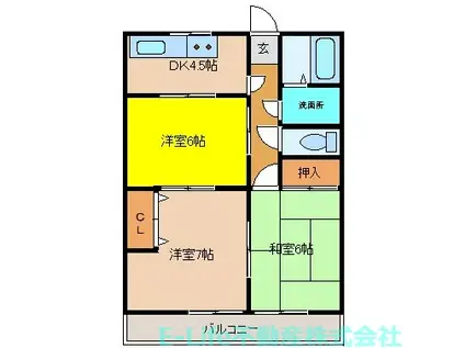 千田アパート(3DK/2階)の間取り写真