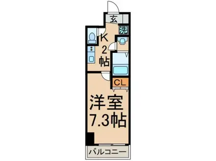 ＪＲ青梅線 中神駅 徒歩4分 6階建 築6年(1K/6階)の間取り写真