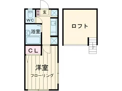 ＪＲ常磐線 亀有駅 徒歩11分 2階建 築20年(1K/1階)の間取り写真