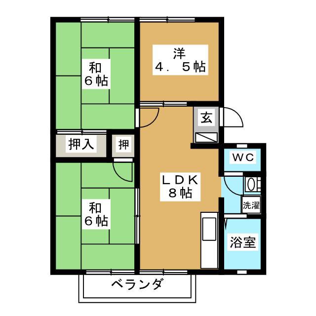 コンフォート東大垣(3LDK/2階)の間取り写真