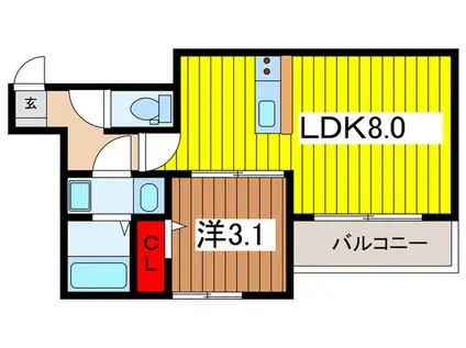 さいたま市北区大成町4丁目III(1LDK/3階)の間取り写真