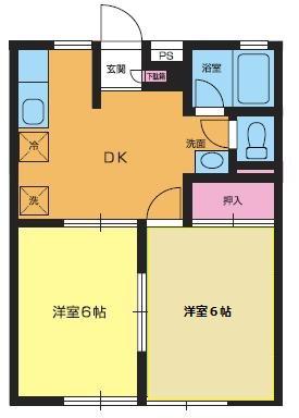 小林ハイツ(2DK/2階)の間取り写真