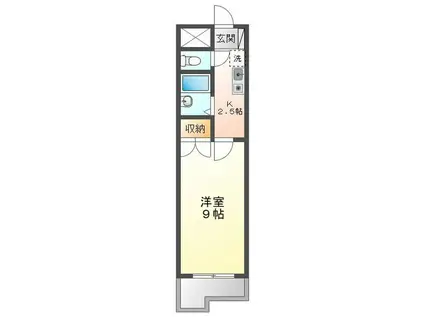 ロジュマン生桑(1K/1階)の間取り写真