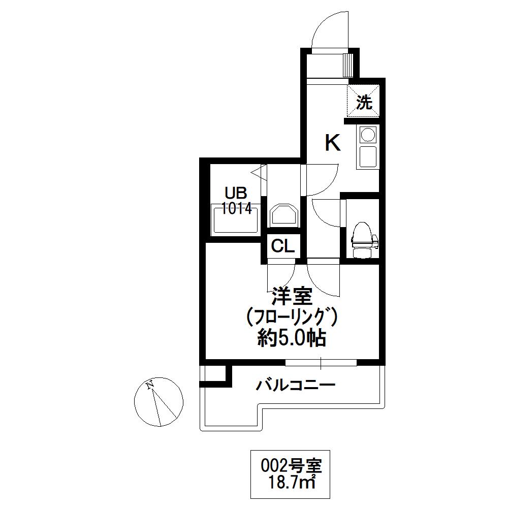 ボーラ東大宮(1K/2階)の間取り写真