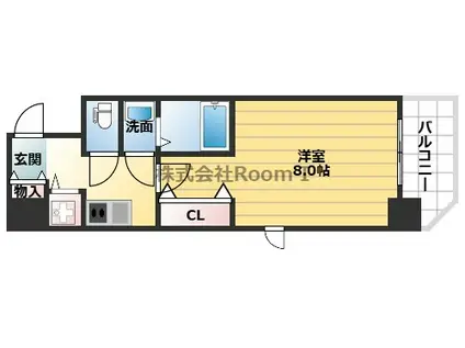 ESLEAD谷町四丁目(1K/11階)の間取り写真