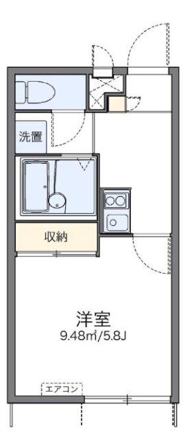 レオパレスハワース(1K/1階)の間取り写真