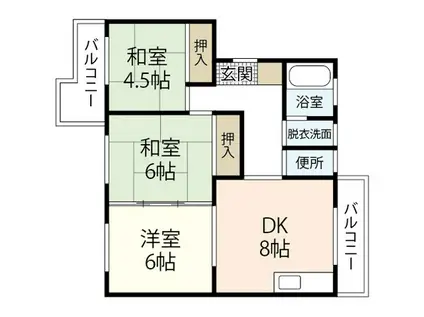 栄マンション(3DK/4階)の間取り写真