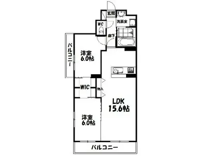 ロゼッタ和合(2LDK/4階)の間取り写真