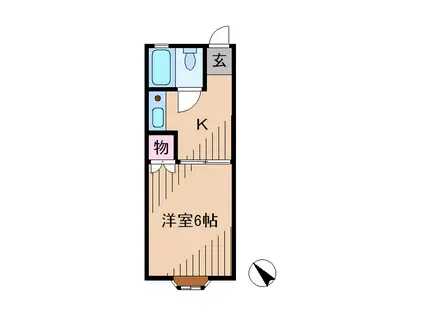 グリーンコーポ井田(1K/2階)の間取り写真