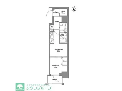 クラリティア綾瀬(1DK/3階)の間取り写真