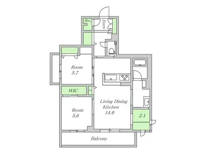 シャーメゾン ケー(2SLDK/2階)の間取り写真