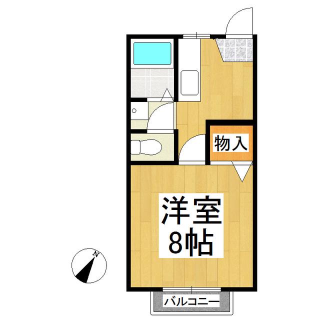 フレグランスウエストA・B(1K/2階)の間取り写真